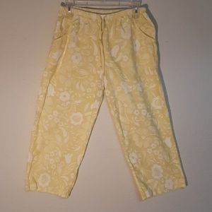 Fresh Produce YELLOW /WHITE Floral Print Capris